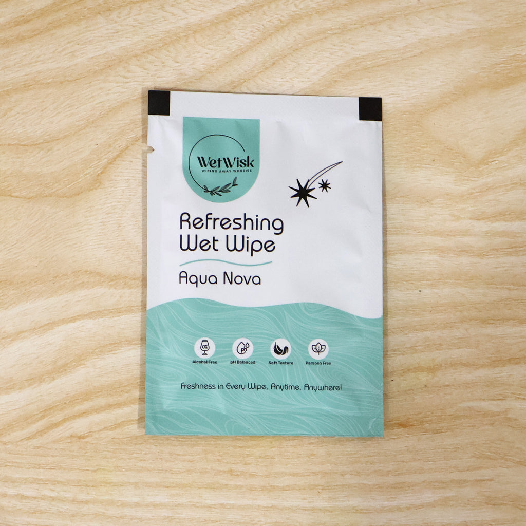 Aqua Nova Refreshing Wet Wipe Fresh Cleansing For Face Hands Body (1 Pc)